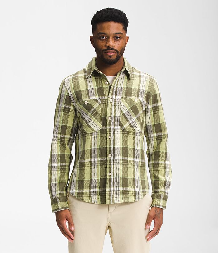 The North Face Overhemd Heren Valley Twill Flannel SOFN43817 - Groen